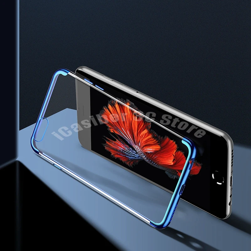 ICasiber Роскошный прозрачный чехол из ТПУ с покрытием розового золота для iPhone XS Max XR