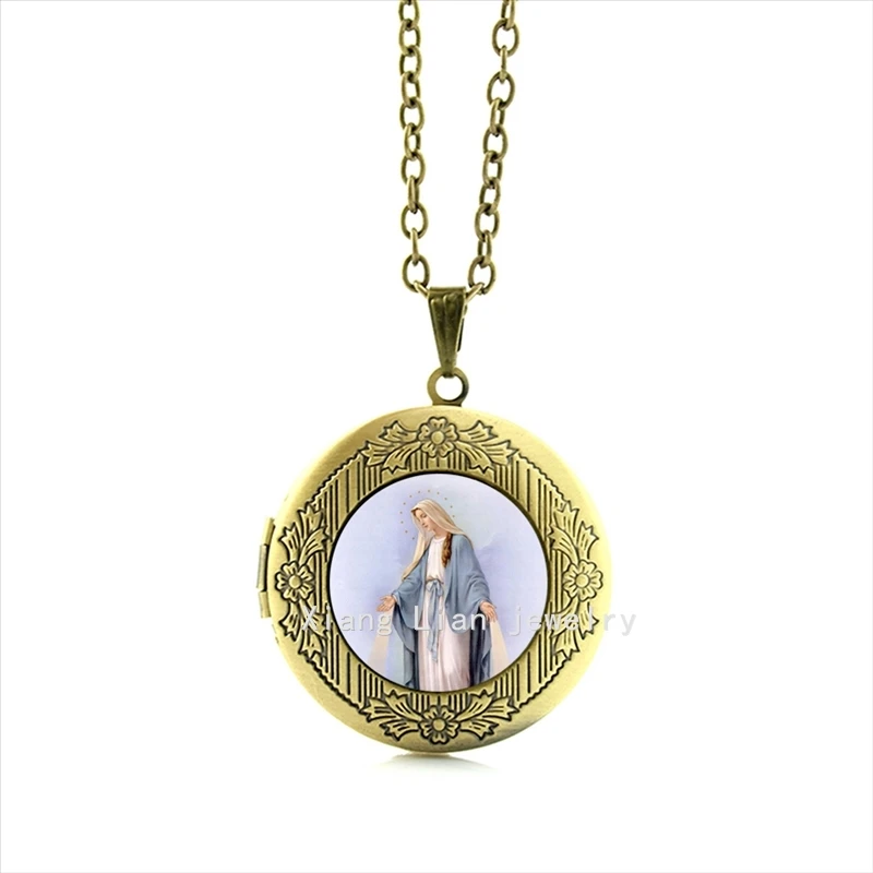 TAFREE Новые Горячие Продажи Модные посеребренные медальон ожерелье Дева Мария
