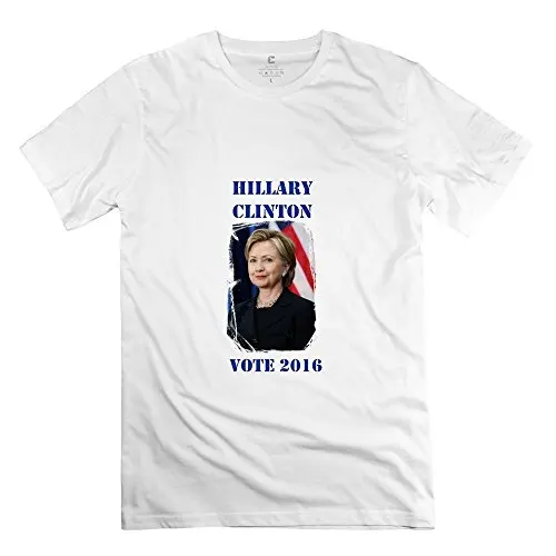 Грубо Футболки Шеи Экипажа С Коротким Рукавом Летние World Хиллари Клинтон Хлопок