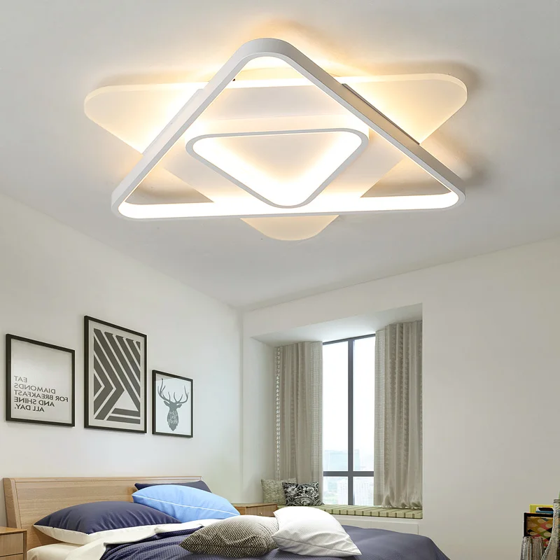 White Finish Modern Led Ceiling Lights For Living Room Master Bedroom Home Deco Lamp Fixtures | Лампы и освещение