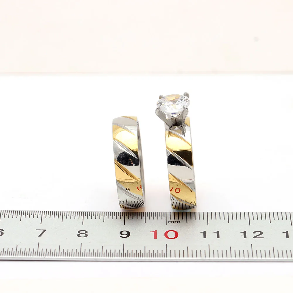 2019 New Arrival 316 Titanium Steel Cz Silver Color Ring Sets Wedding Engagement Band Endless Love Symbol Jewelry Men Women | Украшения и