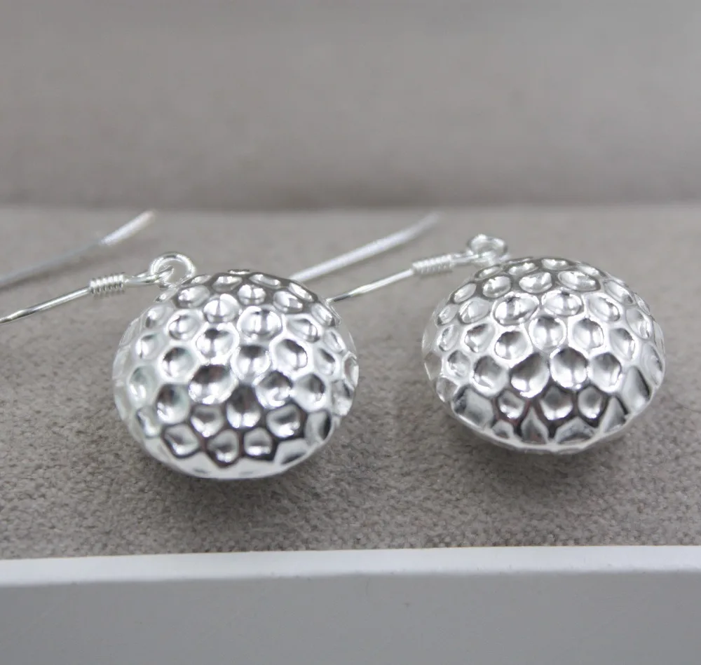 Elegant Sterling S925 Silver Earrings Carved Round For Women Ladies Girl 30*15mm Dangle Hook 2018 Hot | Украшения и аксессуары