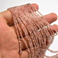 pink moonstone 2mm 3mm 4mm micro faceted round beadssun stone faceted tiny beads 1 full strand 15 5