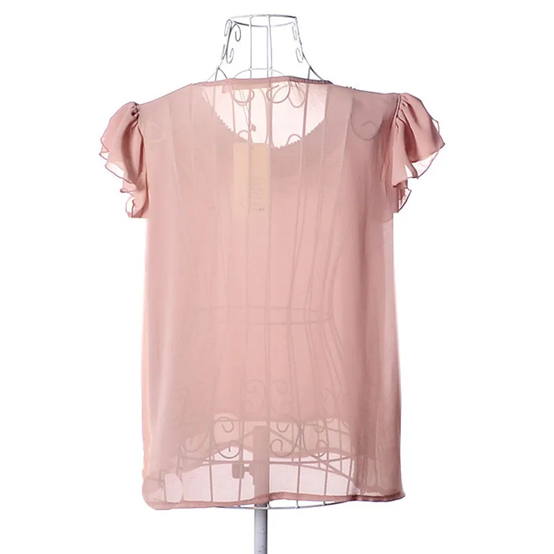 Летние блузки LIVA женская Свободная шифоновая Повседневная Блузка с бисером