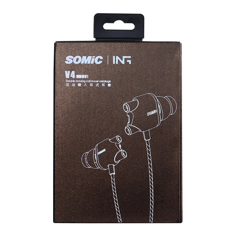 Стереонаушники Somic V4 с двойным приводом наушники вкладыши басами для iPhone huawei Xiaomi 3