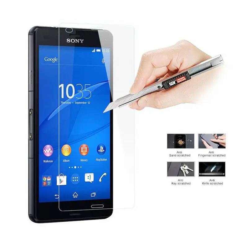 Pushingbest 9 H 0.3 ММ Передняя Закаленное Стекло Защитного Экрана Для Sony Xperia Z3 Compact Z5 Z4 Z2 Z1
