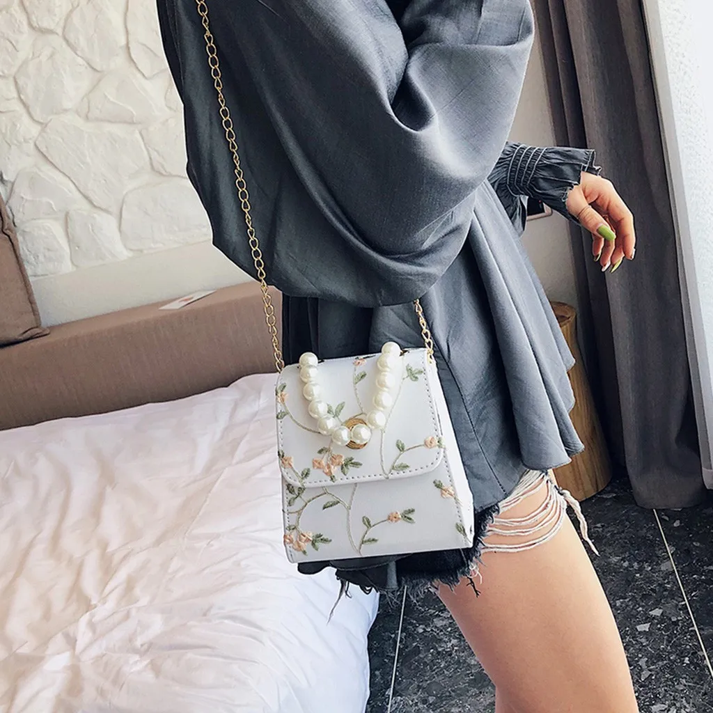 Женская обувь на плоской подошве; feminino; женская обувь; модная сумочка с цветочным узором и бусинами; сумки через плечо; 514