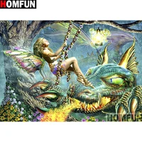homfun full squareround drill 5d diy diamond painting butterfly fairy 3d embroidery cross stitch 5d home decor a13259