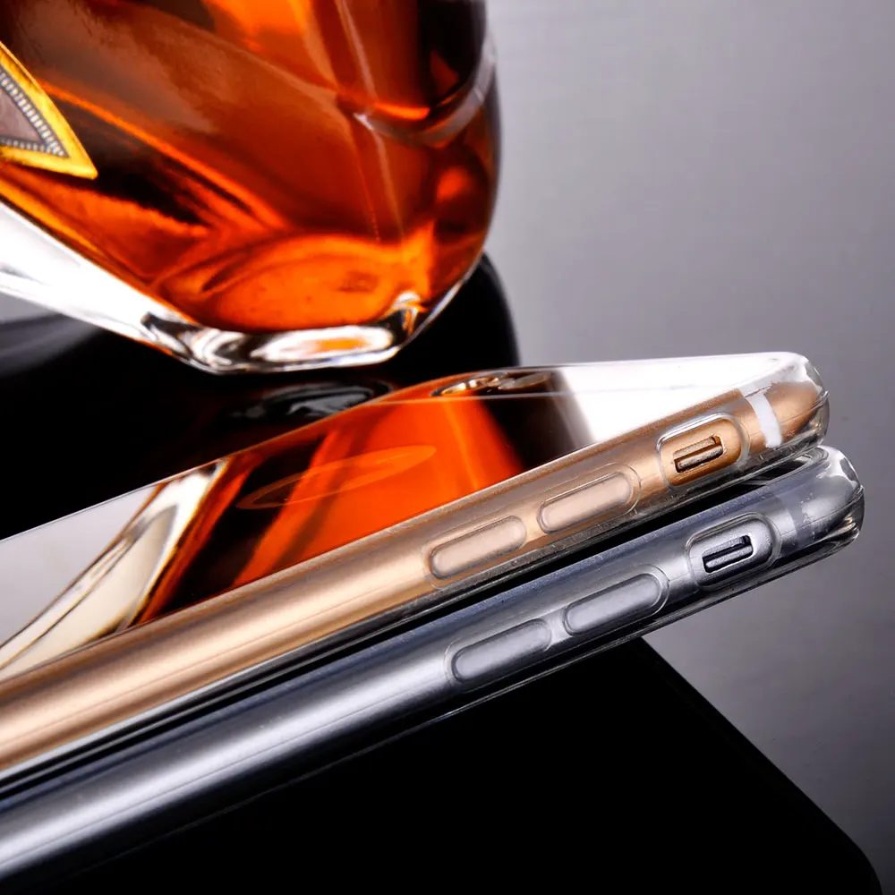 Блестящий Прозрачный чехол для iPhone 5 5S 5G I5 с металлическим покрытием гибкий