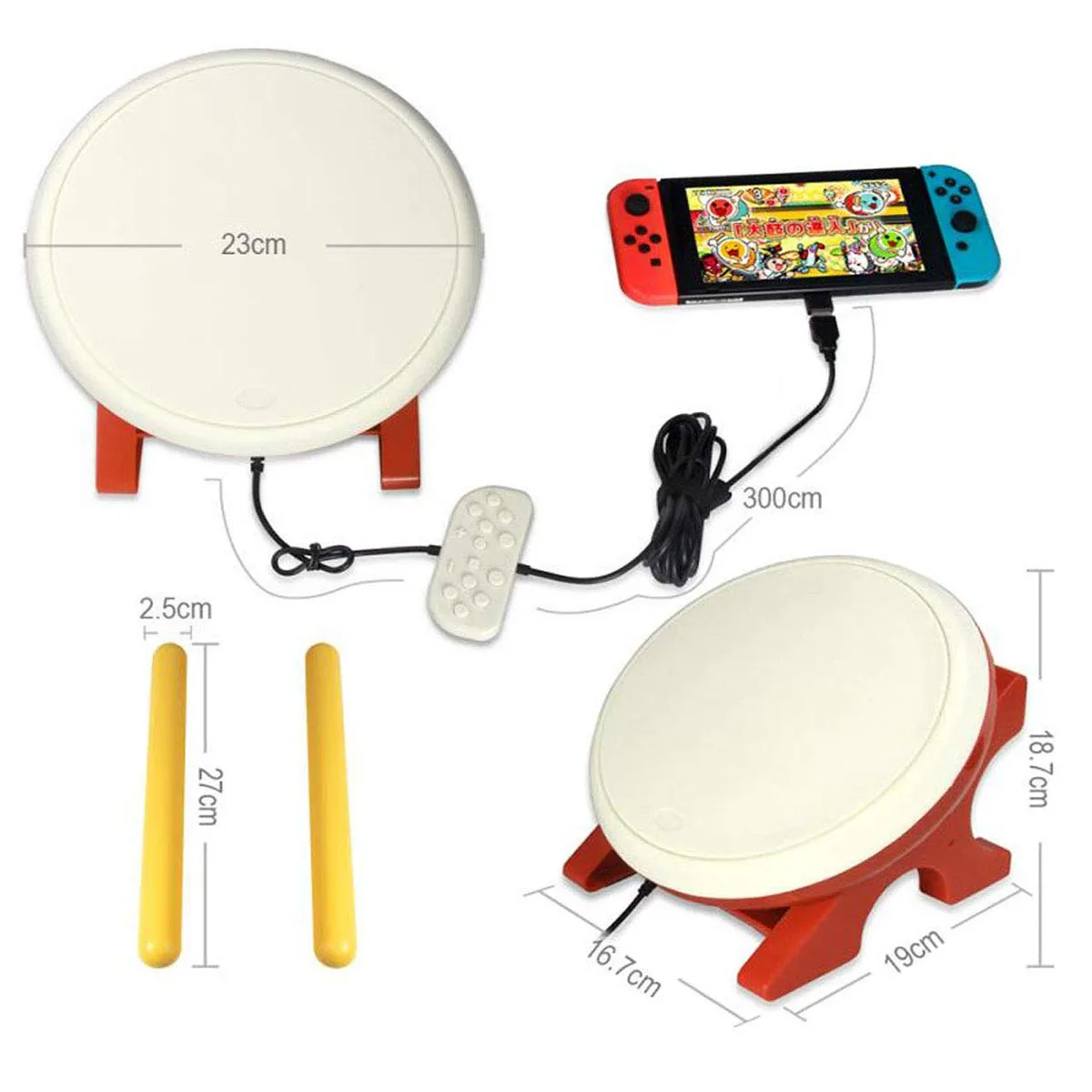 

For Taiko Drum Compatible with N-Switch,Drum Controller Taiko Drum Sticks Video Games Accessories Compatible with Nintendo Swi