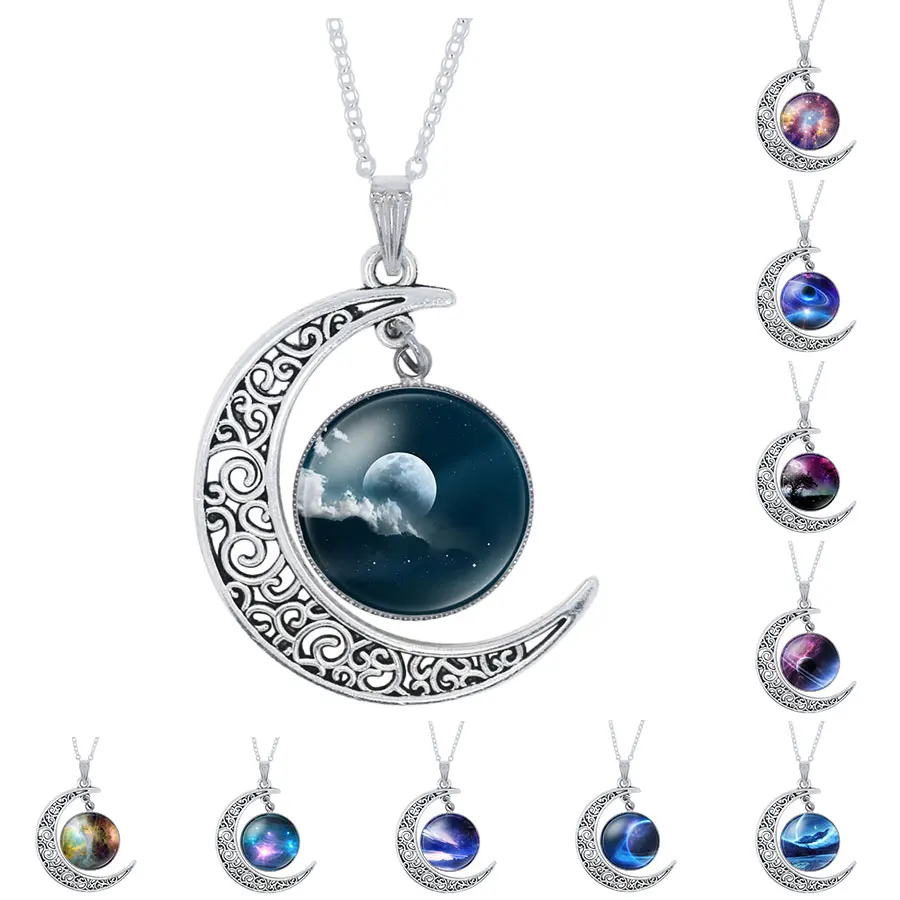 Мода Galaxy Туманность Вселенная изображение Стекло кабошон кулон Цепочки и