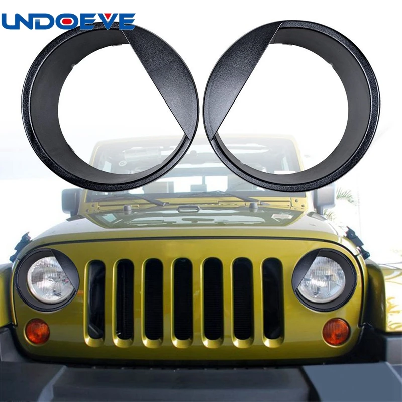 Undoeve Angry Eyes черная оправа передняя фара накладка ABS для Jeep Wrangler аксессуары Rubicon Sahara