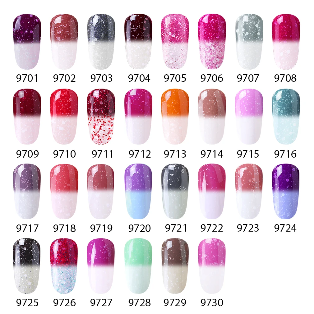 FairyGlo 10 мл Гель-лак для ногтей Снежный термальный Хамелеон Изменение температуры