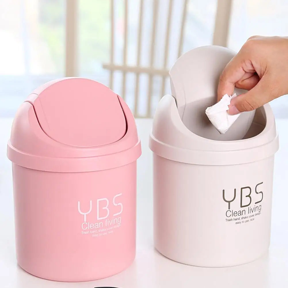 Домашний Настольный мусорный бак маленький размер пластиковый флип топ для