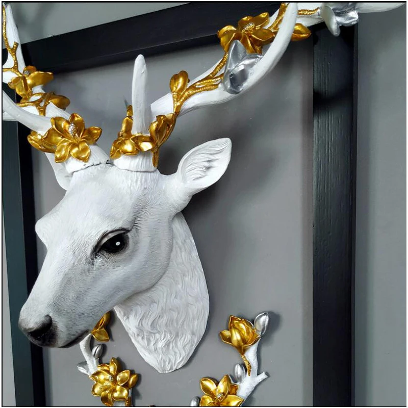 Ретро 3D голова оленя смола Шарм скульптура античные ремесла подарок на день