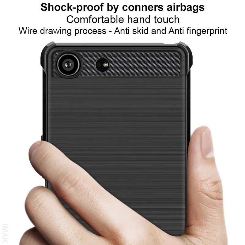 IMAK For Sony Xperia XZ4 Compact Case Vega Shockproof Conners Carbon Fiber Soft TPU Back Cover | Mobile Phone Cases &amp Covers
