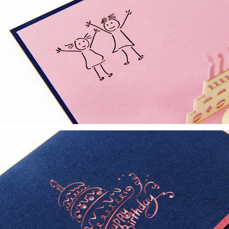 3D всплывающие девушки день рождения поздравительная открытка Рождество День