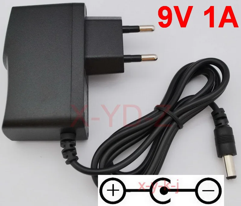 EU plug 1 шт. Высокое качество AC/DC 9 В 1A импульсный источник питания для гитары педаль эффект адаптер обратная полярность отрицательный внутри - Цвет: EU plug