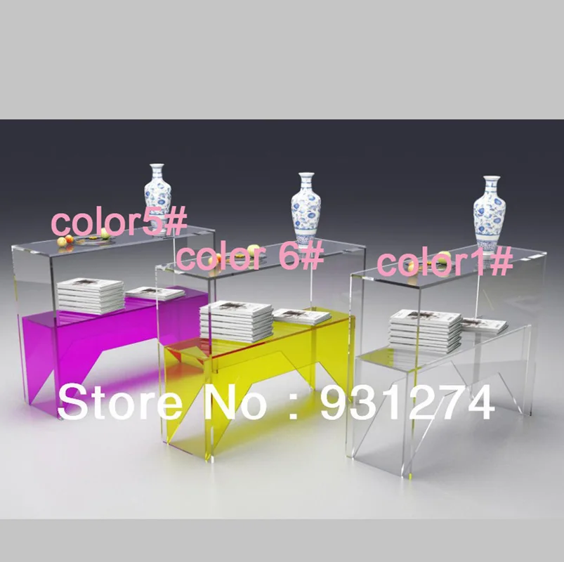 Один люкс Акриловый Lucite боковой угловой фойе стол тумбочка консоль столы