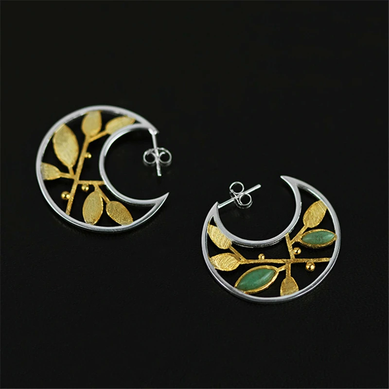 Lotus весело Настоящее стерлингового серебра 925 природных ручной работы ювелирных