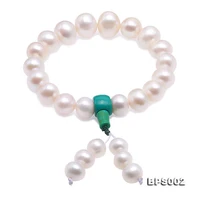 unique pearls jewellery store buddhism boutique 12 15mm white 18pcs natural freshwater pearl turquoise elastic bracelet