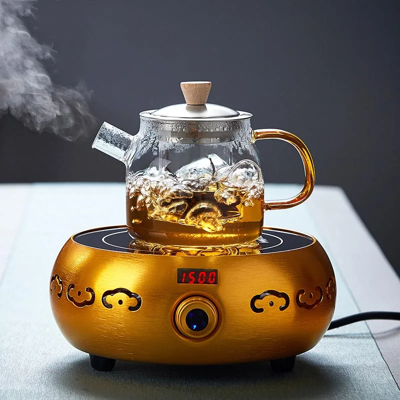 

450ml Heat Resistant Glass Teapots with Filter Kung Fu Tea Set Lemon Flower Teapot Coffee Milk Fruit Juice Kettle Home Drinkware