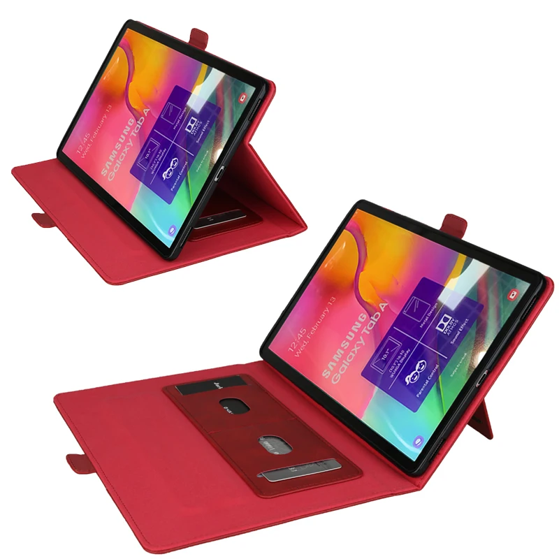 Многофункциональный набор ручек для samsung Tab A T515, кожаный чехол-книжка с бумажником и подставкой, умный чехол для samsung Galaxy Tab A 10,1 T510