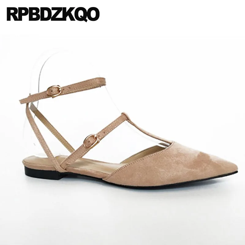 Celebrity 2021 Ladies Flats Wedding Chinese Slingback Red Wine China Suede Sandals Pointed Toe Ankle Strap Women Dress Shoes | Обувь