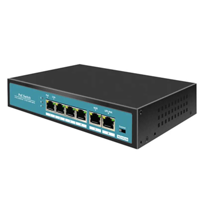 6 портов 100mbps сетевой коммутатор 48В Быстрый Ethernet POE с 4 портами + 1uplink 1 NVR для AP/IP