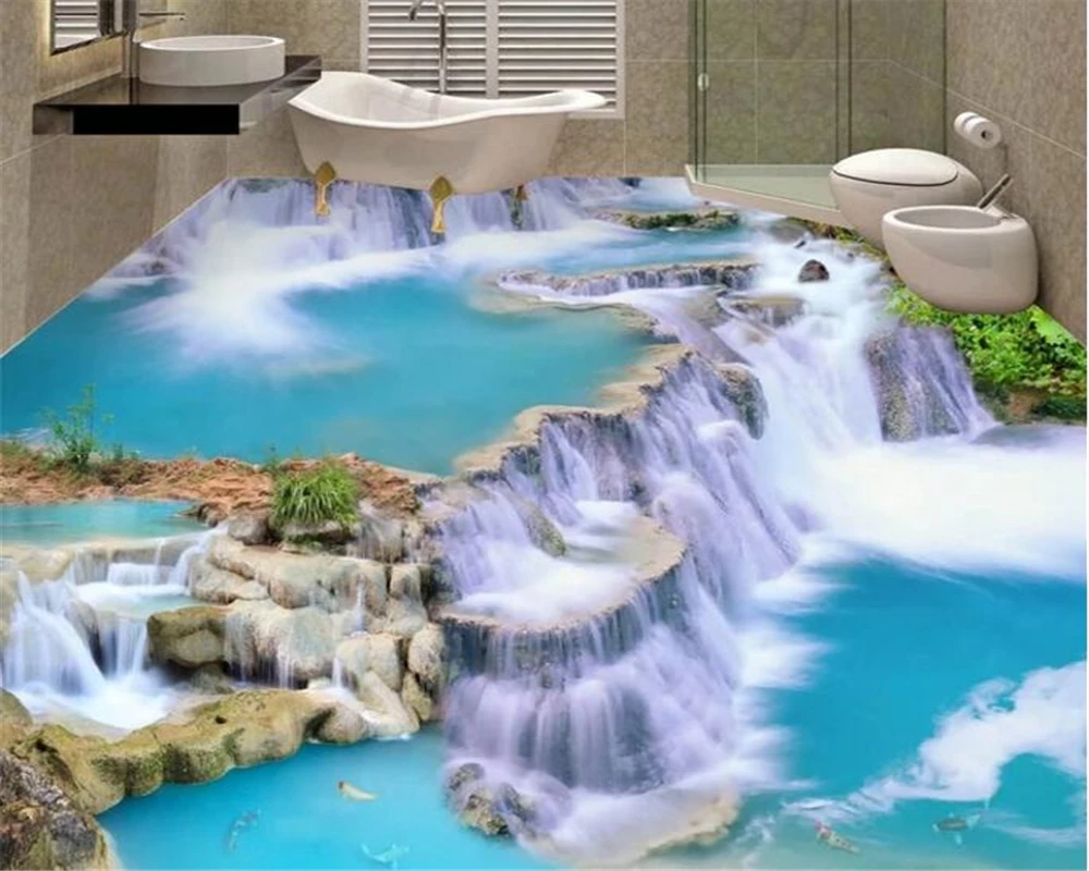 Beibehang украшение интерьера большой современный на заказ ПВХ обои водопад воды 3D