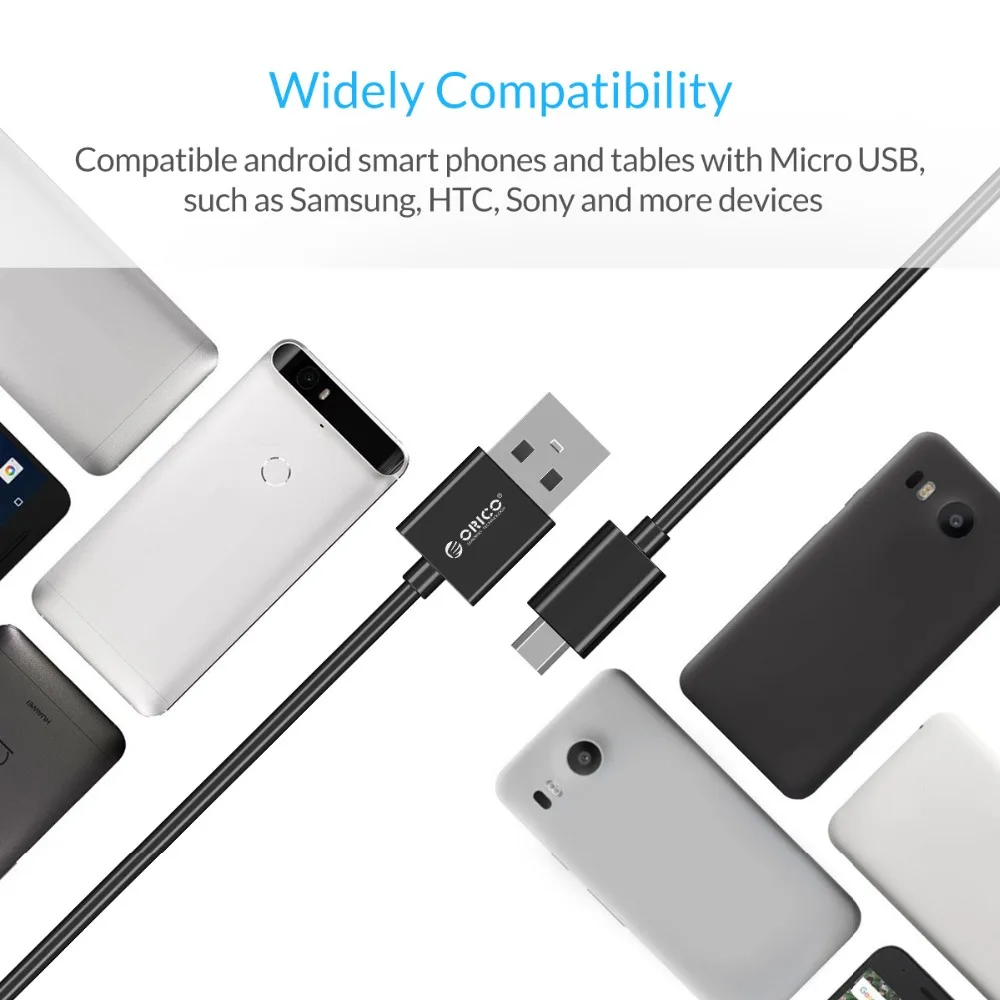 Кабель для зарядки и передачи данных ORICO ADC S2 3 шт./лот Micro USB 2 0 смартфонов 100 см *