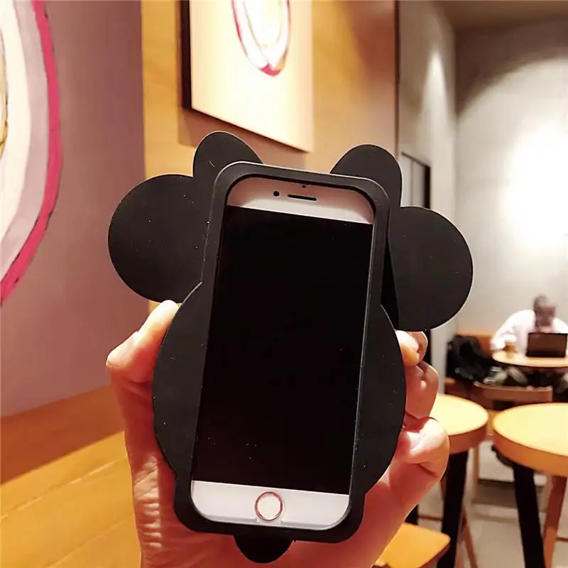 Funny 3D Cartoon Happy Smile Mickey Minnie Silicone Case for iPhone 6 6S Plus Shockproof Cover Coque Apple 7 8 |