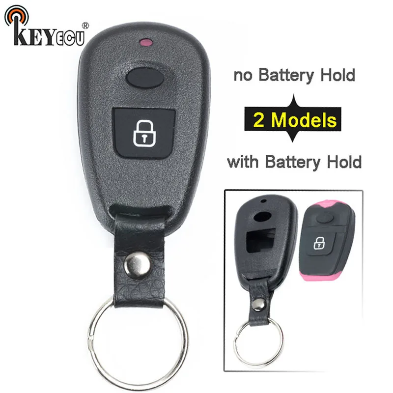 KEYECU 1x/2x для hyundai Santa Fe Matrix Atos Accent Elantra 2 кнопки Замена дистанционного ключа оболочки чехол без/с держателем батареи