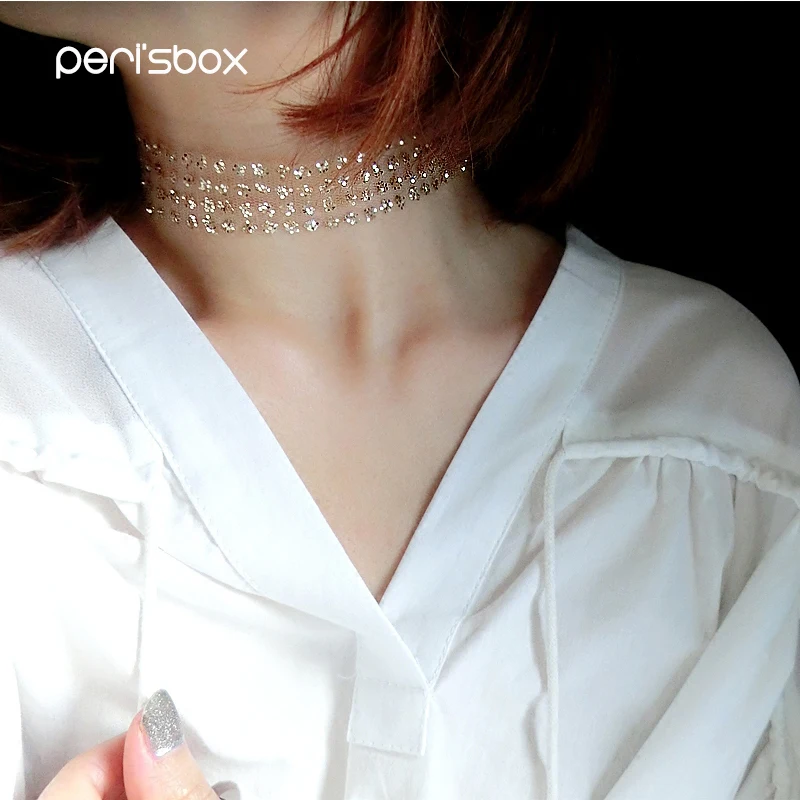 Peri'sBox Трендовое блестящее колье ожерелье s для женщин прозрачное невидимое Dainty