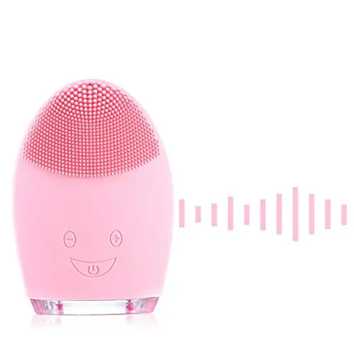 Pink Питание силиконовая глубокая кисточка для чистки пор электрическая Водонепроницаемая Массажная для лица очищающая DevicesSonic Вибрация Мини-очиститель для лица - Цвет: Pink