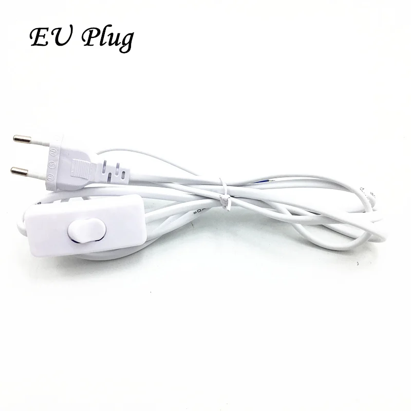 

Шнур питания переменного тока 1,8 м, белый и черный шнур с кнопкой включения/выключения, провод, двухконтактный штекер США, удлинительные шнуры, переходник Европейского типа