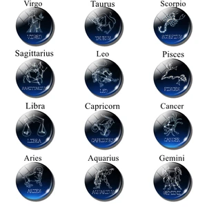 12 знаков зодиака, знак ночного неба, звезда созвездий 25 мм Круглый купол стеклянный подарок на день рождения для друзей и друзей, 5 шт.компл.