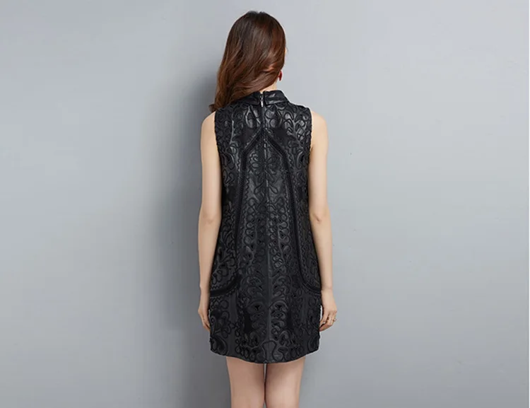 Женское цельнокроеное платье из натуральной овечьей кожи роскошная верхняя