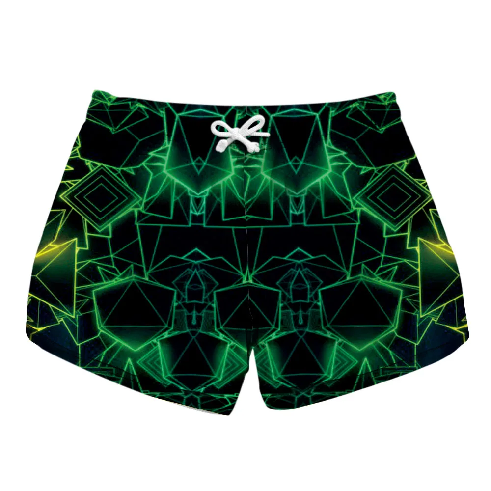 New Rainbow Striped Women's Summer Beach Shorts 3 Patterns Grey 3D Print Fitness Sport Running Jogging Bottoms | Спорт и