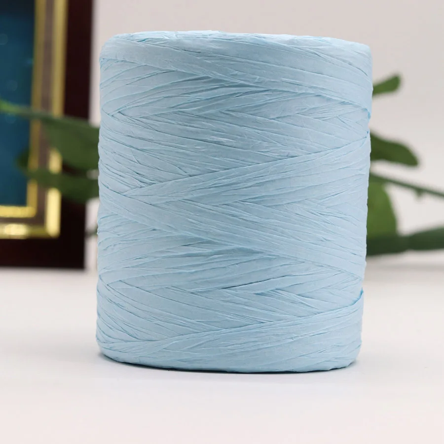 sky blue Ширина соломенная пряжа из рафии ручная пряжа для рукоделия сумка из рафии многофункциональная нить для фестиваля подарки торты упаковочная упаковка - Цвет: sky blue