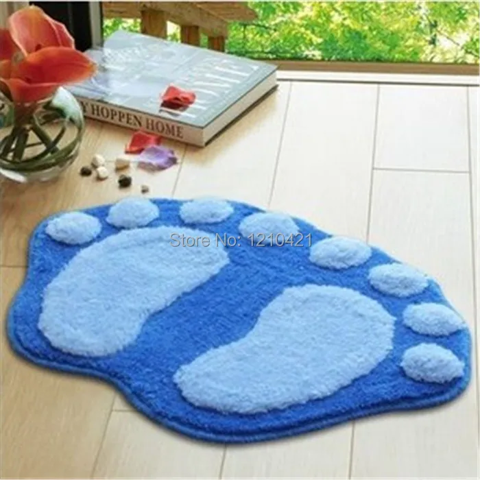 New Super Soft Nonslip Microfiber Lovely Flocking Big Feet Pad Floor Mat Bedroom Area Rug Carpet 58.5*38.5cm 5 Colors Available | Дом и сад