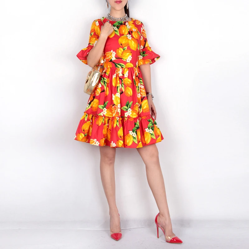 

Customize Women Summer Fashion Celebrity Runway Casual Plus Size 3XS-10XL High Waist A Line Printing Dress Vestido
