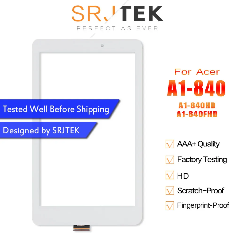 SRJTEK Белый сенсорный экран для Acer Iconia Tab 8 A1 840 840HD сенсорная панель переднее стекло