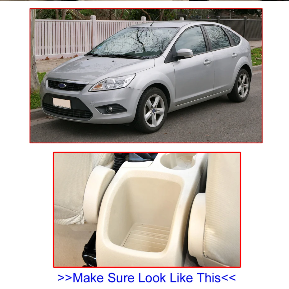 Модифицированный подлокотник для Ford Focus MK2 2005-2011 центральный из черной кожи 2007 2008