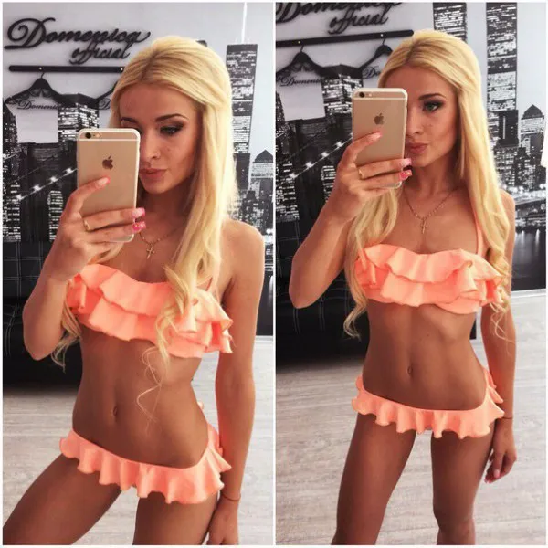 Женский купальник бикини с оборками и низкой талией 2019|biquini brazilian|biquini sexybiquini woman |