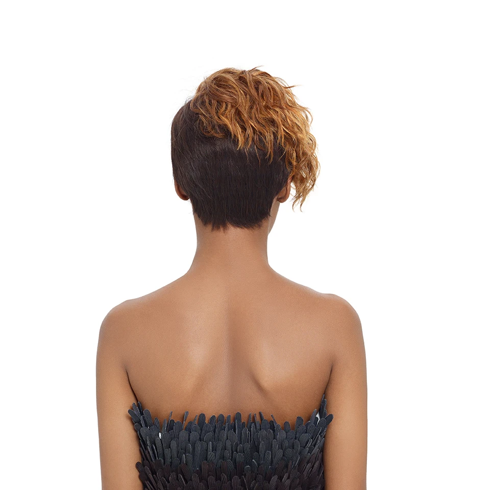 Дебютные короткие кружевные Омбре человеческие волосы парики Remy индийские волосы парики Кудрявые u-части кружева Refresh парики для мам волосы Быстрая