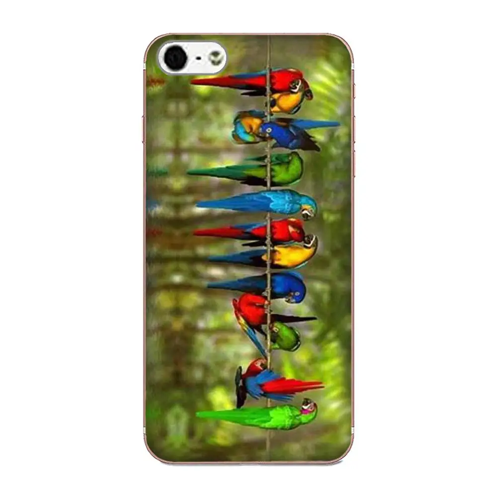 Macaw Parrot мягкие ТПУ чехлы Чехол для Apple iPhone 4 4S 5 5C 5S SE 6 6S 7 8 Plus X XS Max XR|Чехлы-накладки| |