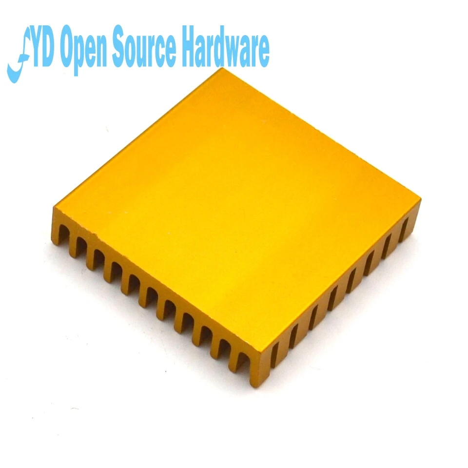 Heat sink 45*45*10MM (gold broken groove) high-performance heat yellow thick aluminum plate | Электронные компоненты и