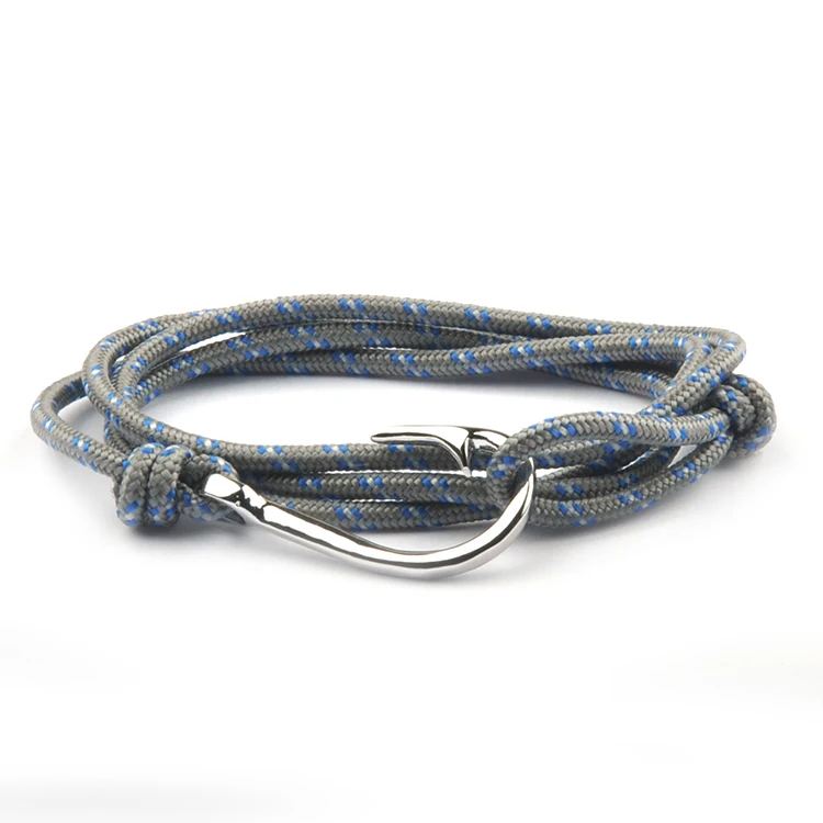 1 bracelet Браслет Серебряный якорь браслеты крючки для женщин мужские ювелирные изделия ручной работы Femme Pulseira Joyeria Homme мужская дружба лучшие подарки - Окраска металла: 1 bracelet