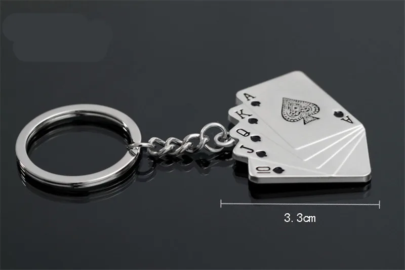Высококачественные металлические покерные карты с брелоком для ключей кольцо